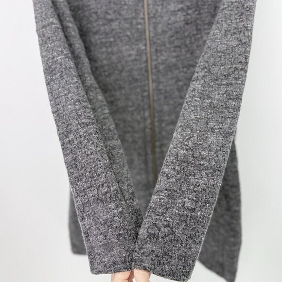 Eileen Fisher Stand Up Collar Jacket Gray Terrazzo Stretch Ripple Longline Sz Sm - Picture 5 of 13